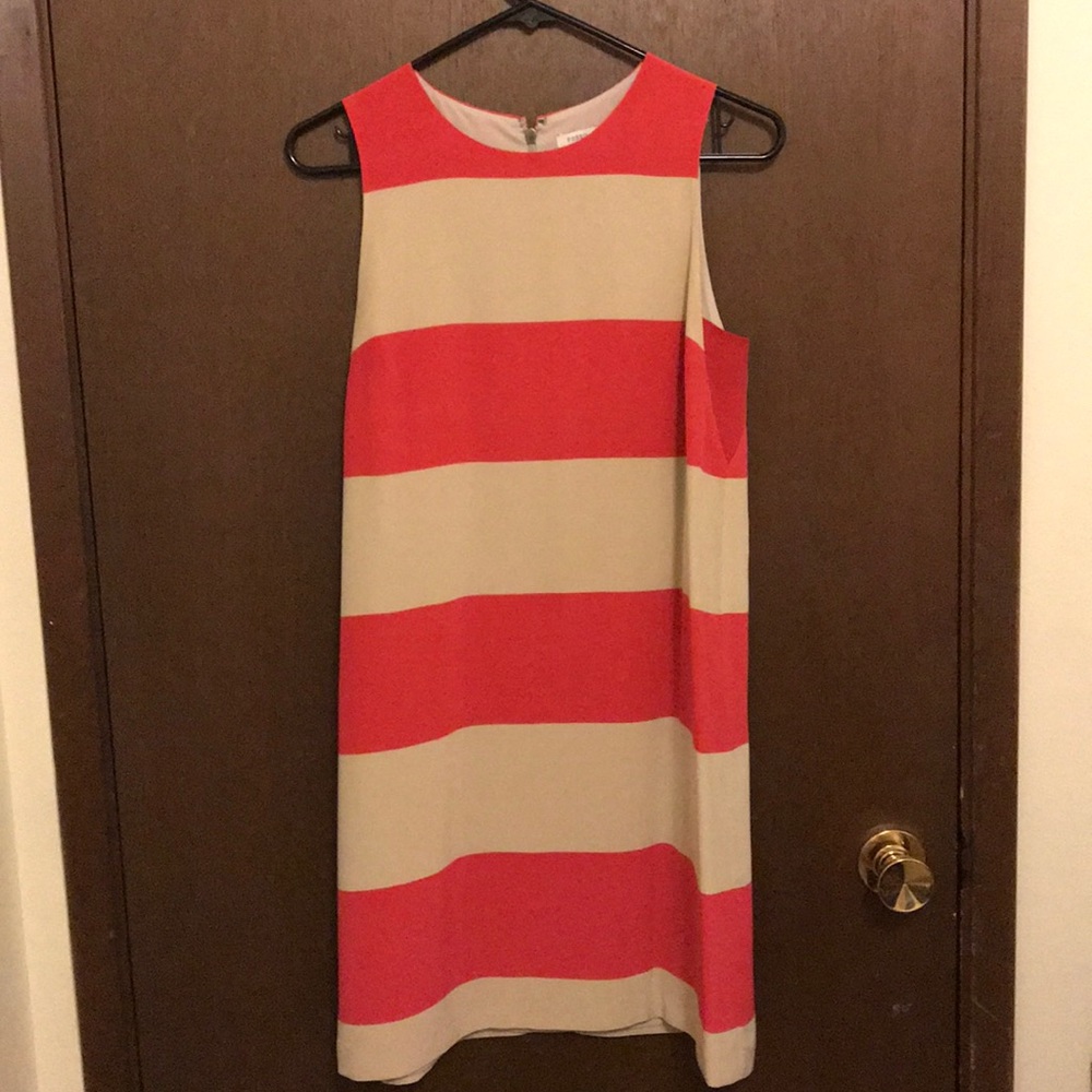 Fossil Pink and white stripe sheath dress. Size 6